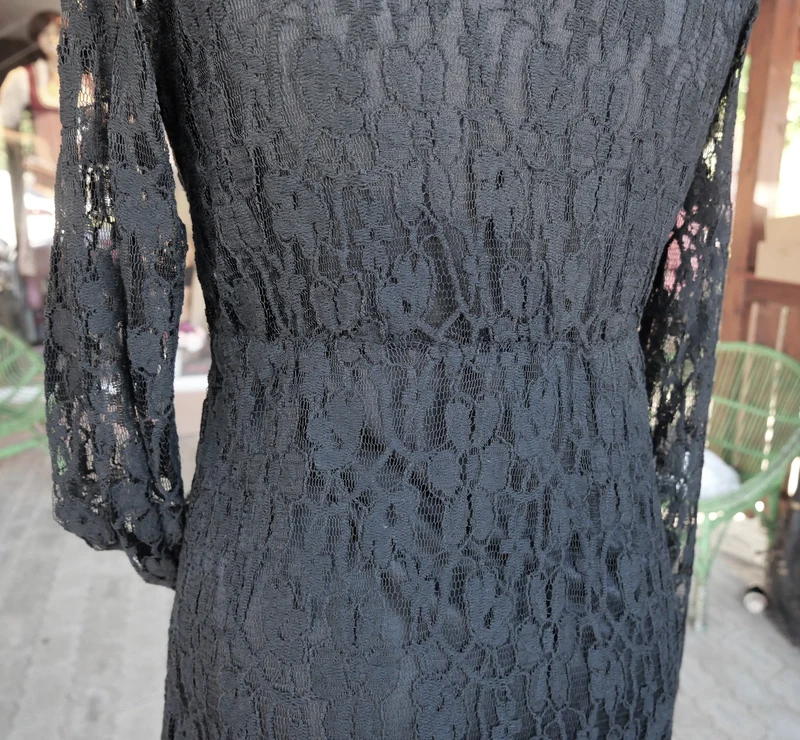 Dirndl Kleid Sportalm, Lydia, schwarz Spitze, Midi 70 cm, Gr. 38