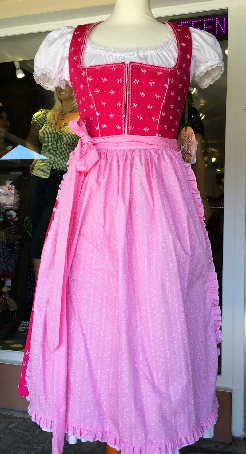 Dirndl Trentini, Palina, rosa pink, Midi 70 cm, Waschdirndl