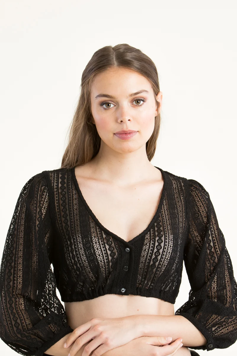 Berwin & Wolff Dirndlbluse Puffarm schwarz