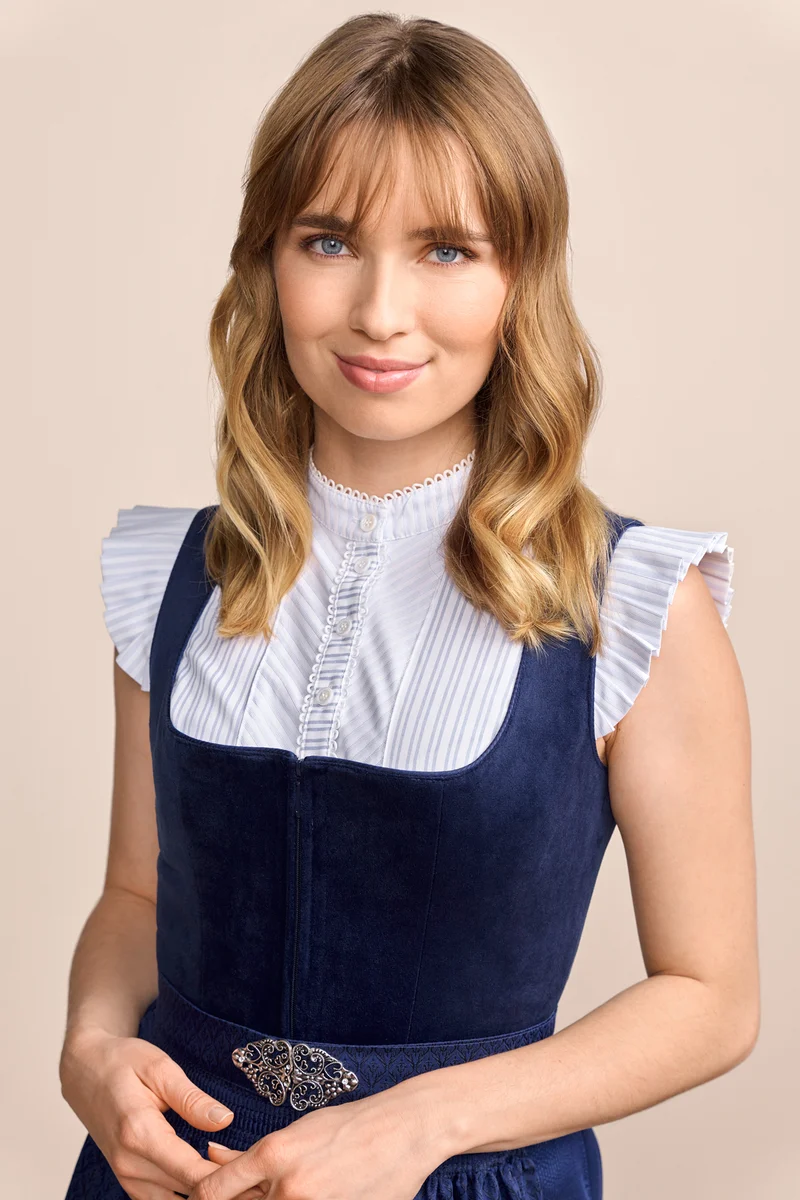 Krüger Dirndl Alisha Samt blau 70 cm