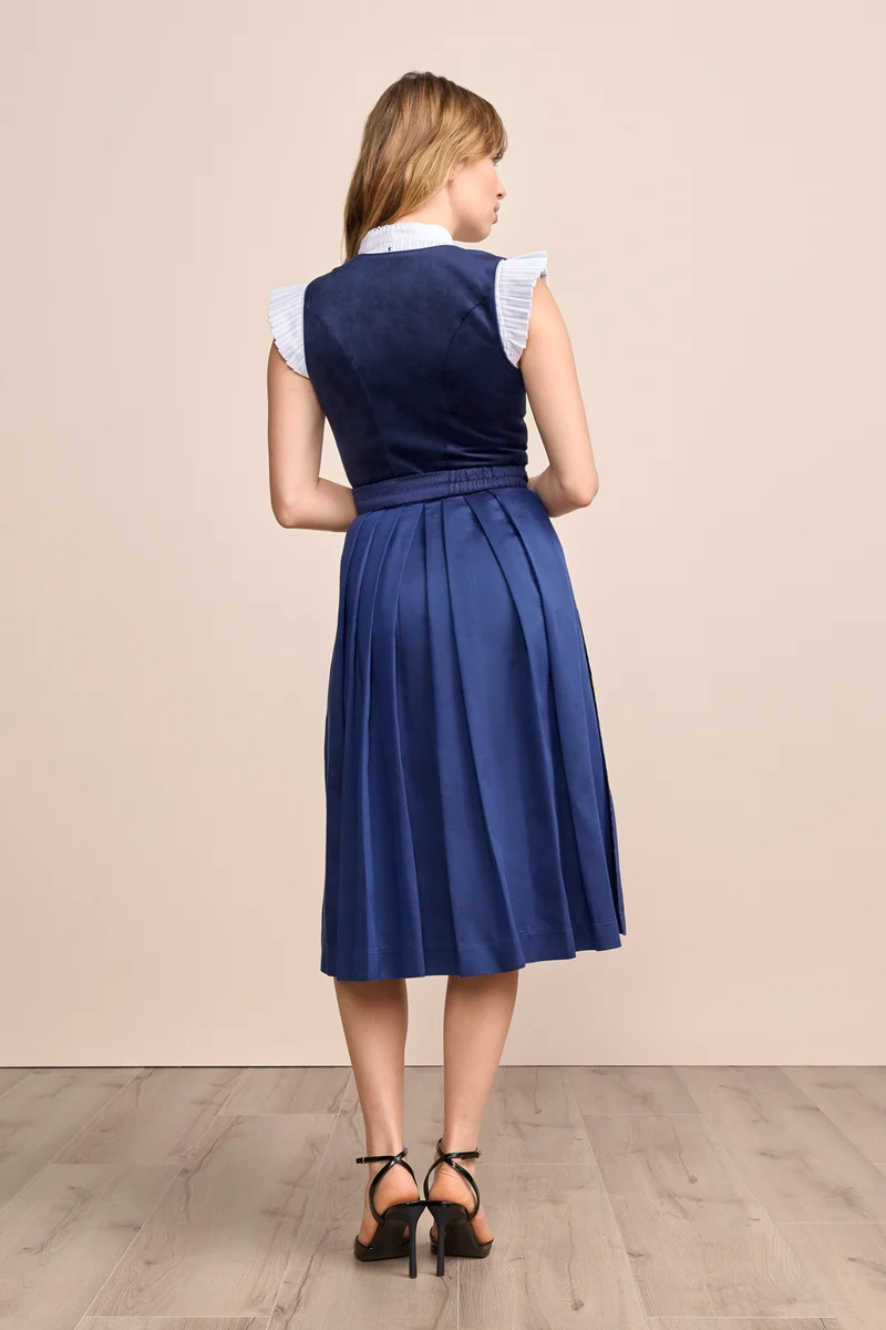 Krüger Dirndl Alisha Samt blau 70 cm