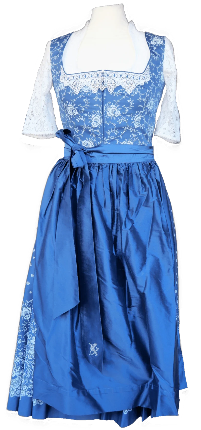 Dirndl Sportalm, Mattersburg, blau, Seide, Midi 70 cm, Gr. 34