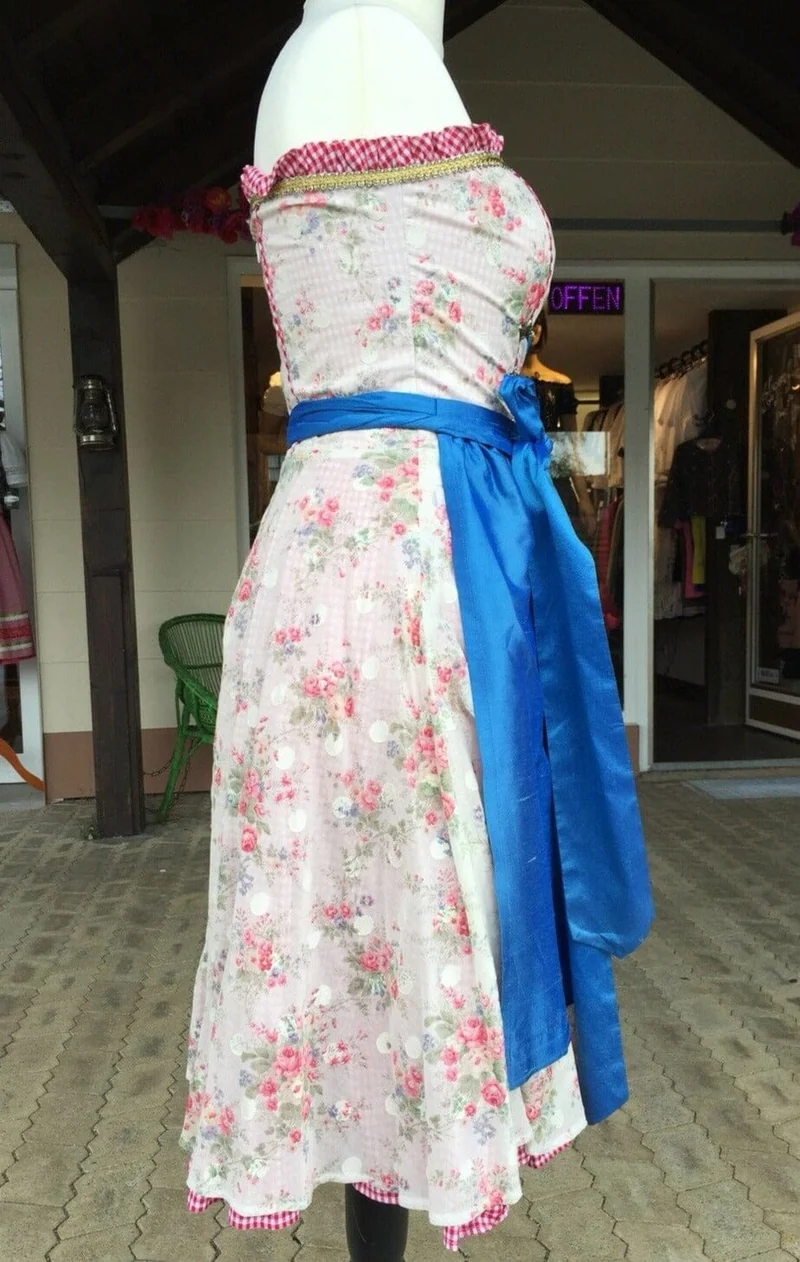 Dirndl Kleid, Bandeau, Ellersdorfer, hell, blau, Midi