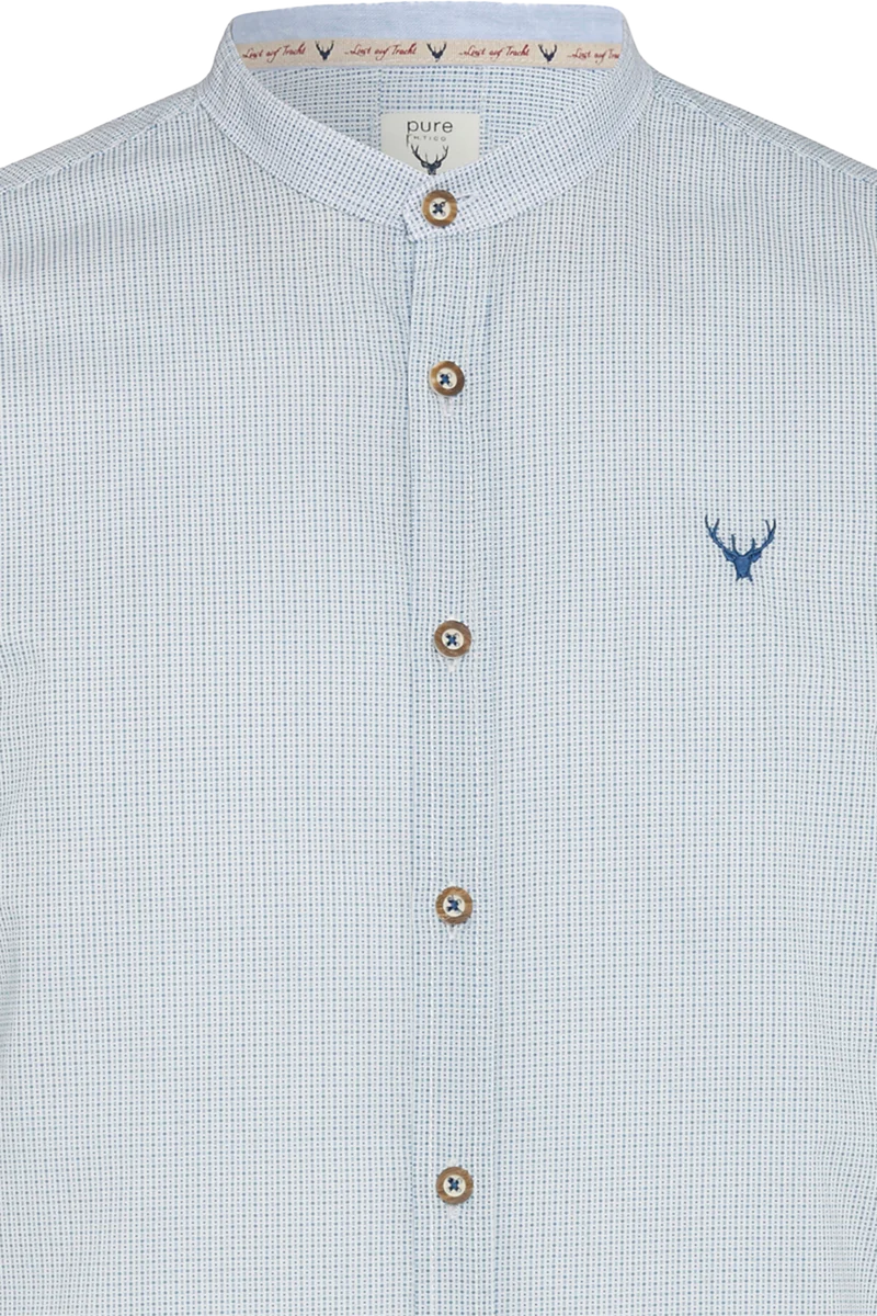 Herren Trachtenhemd gemustert Slim Fit - blau