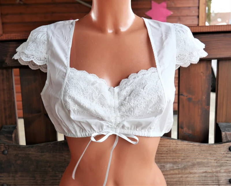 Dirndlbluse Krüger Collections, Jasmin, ecru, Zugband