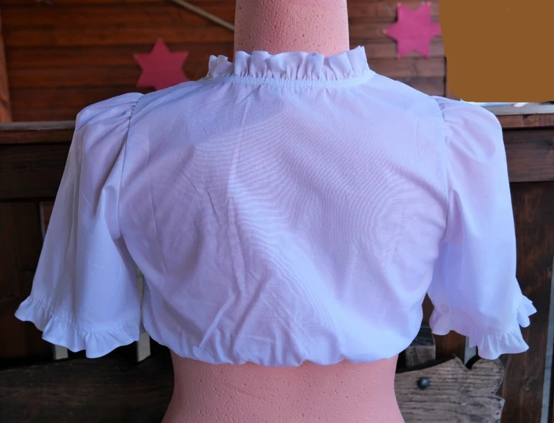 Dirndlbluse Krüger Madl, weiß, Zugband, halblange Ärmel