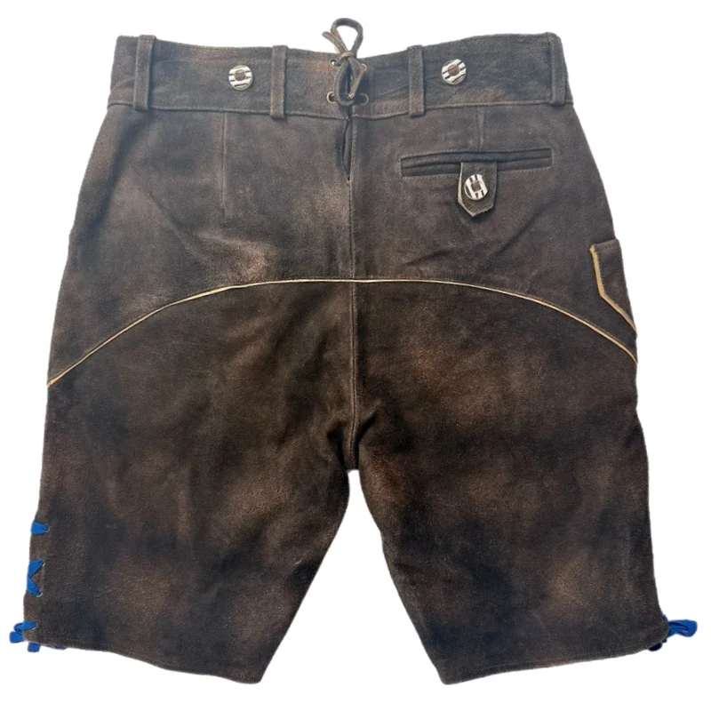 Lederhose Hirsch Royal Blau Mokka