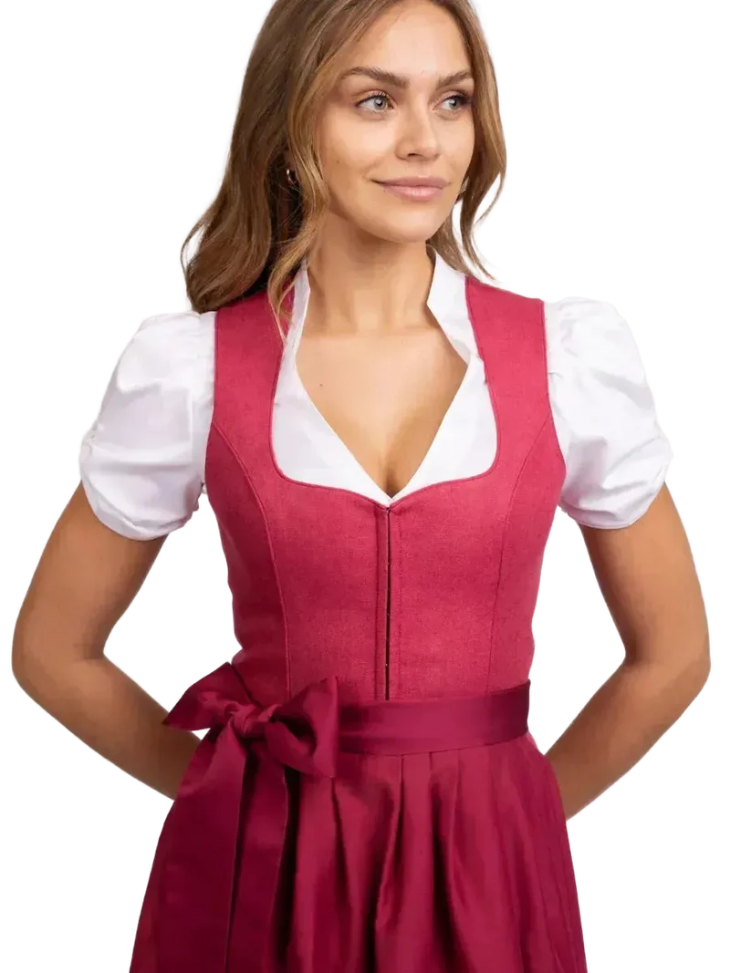 Heimatglück Dirndl Liselotte Himbeere