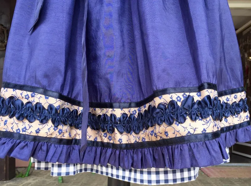 Dirndl Fuchs Trachten, braun, blau, Midi 60 cm