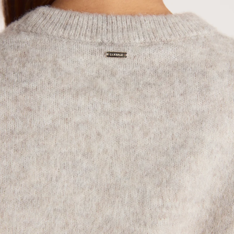 Flauschiger Strickpullover - Warmes Grau