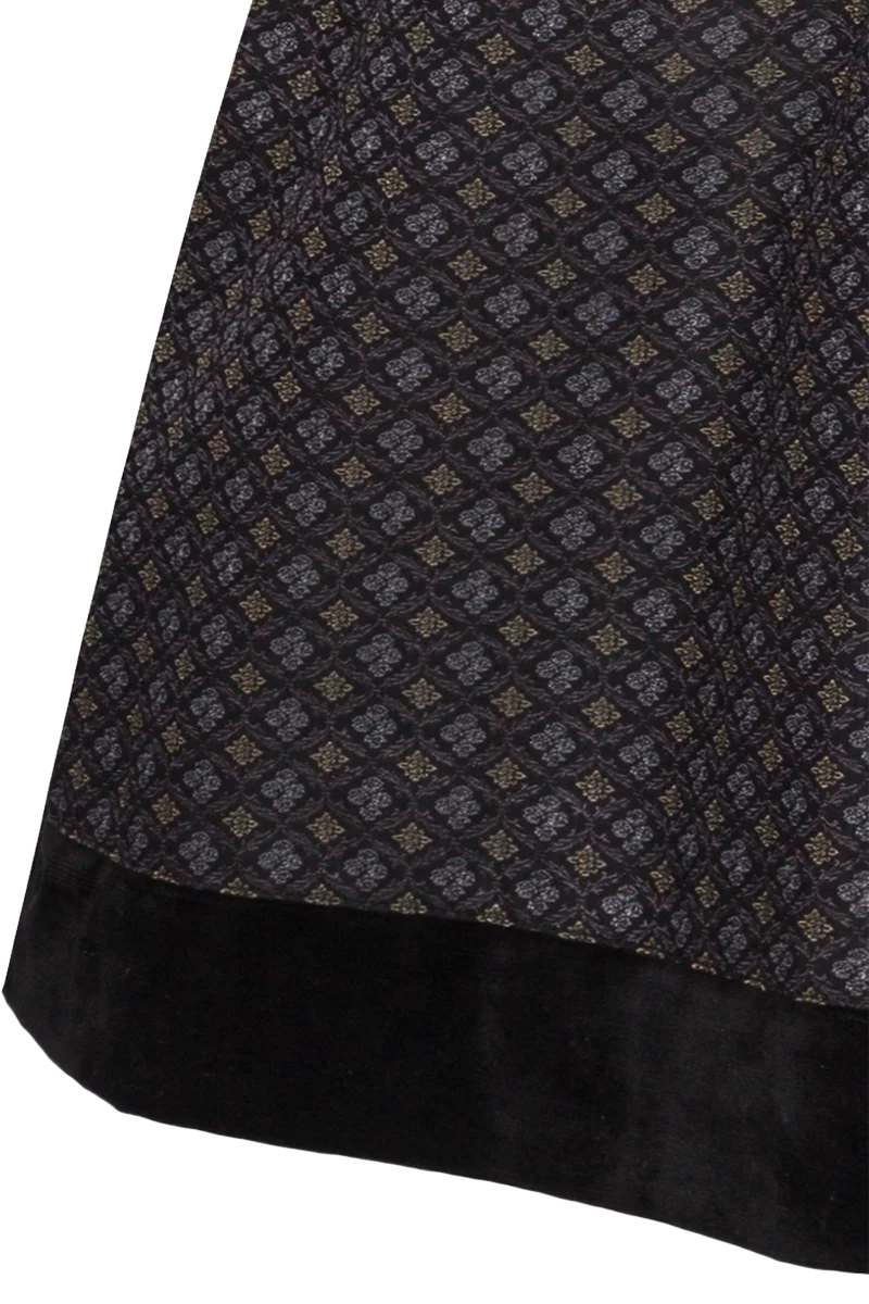 Midi-Dirndl mit Samtmieder und Puffärmeln