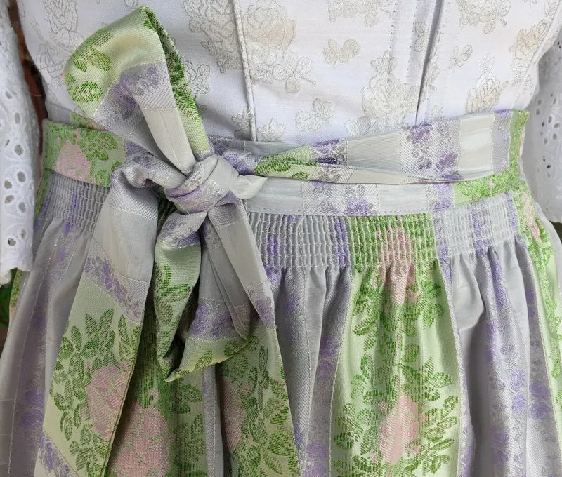 Dirndl Wenger weiß, silber, Brautdirndl, Maxi, 80 cm