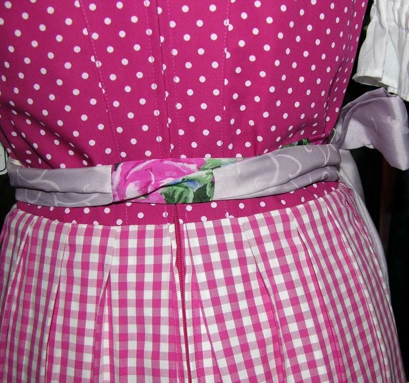 Dirndl Hammerschmid, Midi 70 cm, pink/weiß kariert