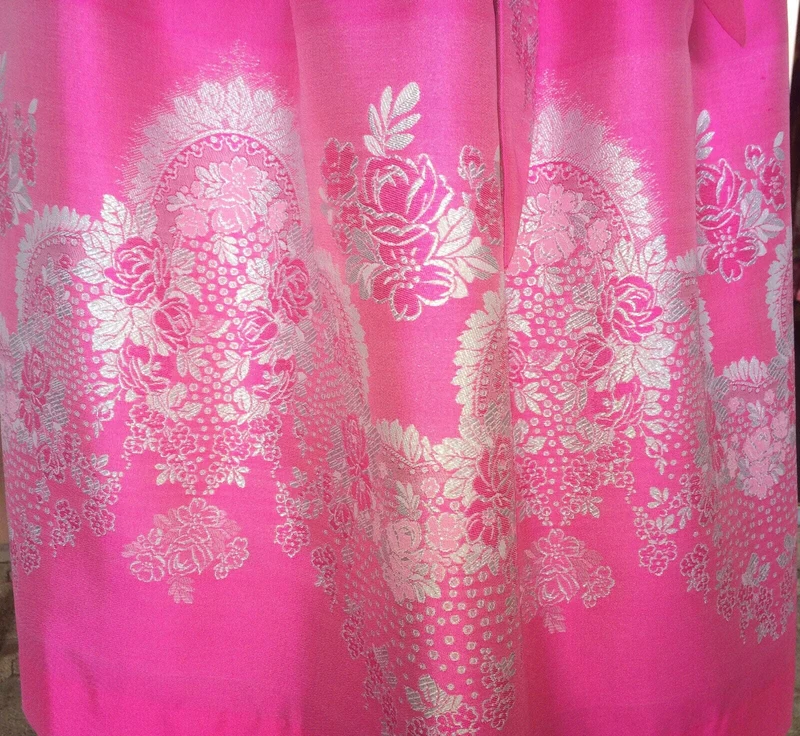 Dirndl Krüger Manufaktur, Maxi 85 cm, blau, pink, Gr. 34