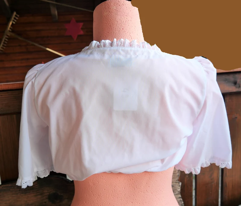 Dirndlbluse Rose Blusen, weiß, Zugband, halbarm