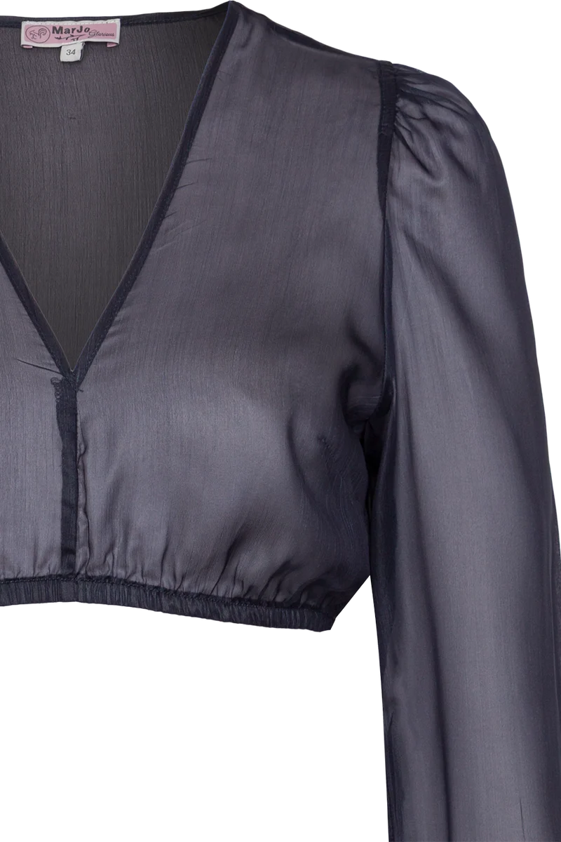 Dirndlbluse transparent Langarm