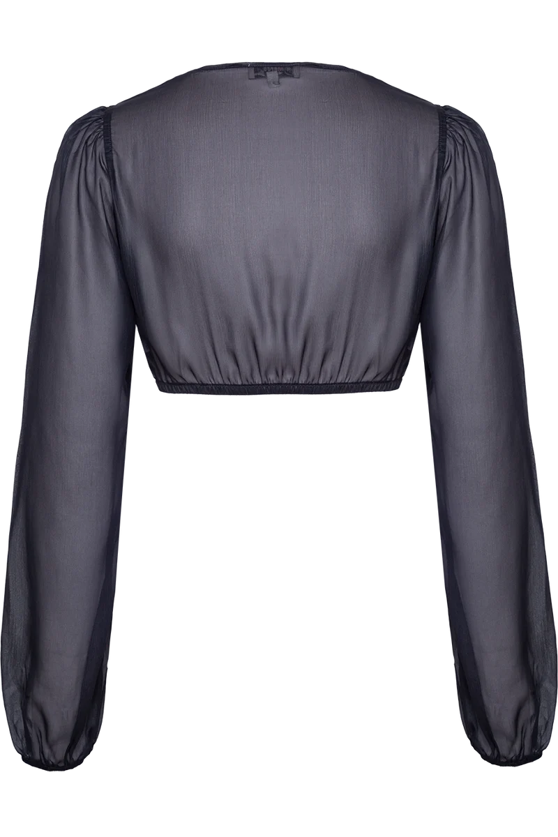 Dirndlbluse transparent Langarm