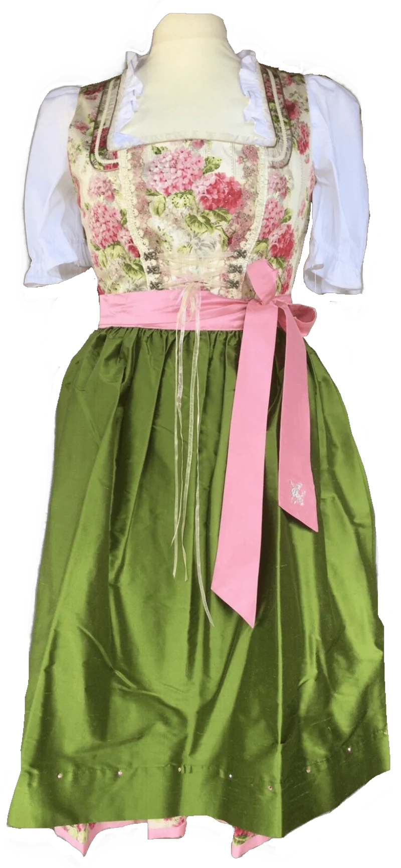 Dirndl Sportalm, Urfahr, rosa, geblümt, Midi 70 cm