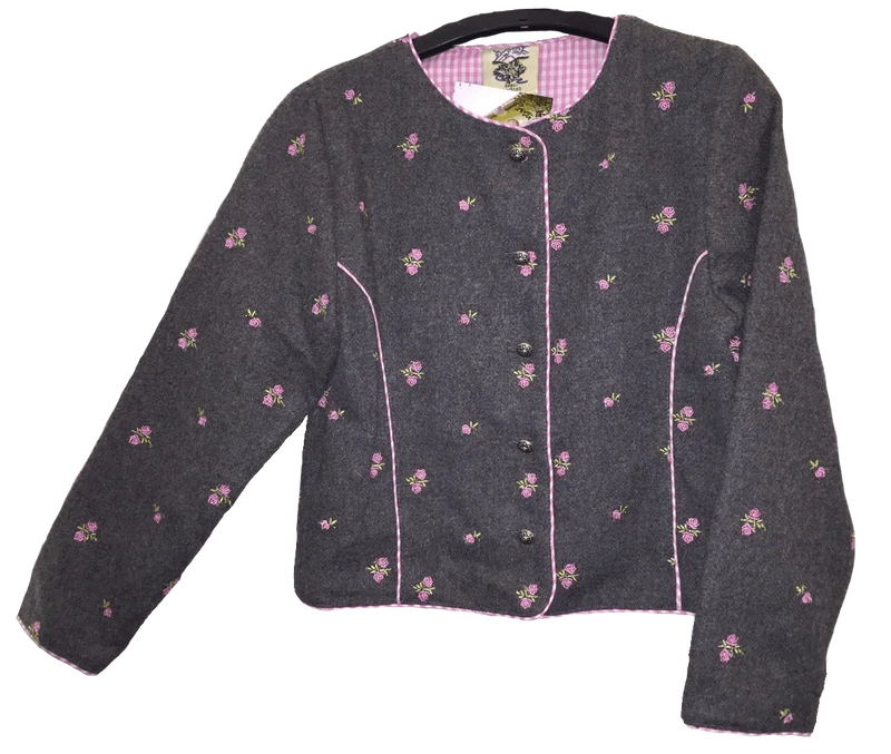 Kinder Trachtenjacke, Madl, Isar Trachten, grau Janker