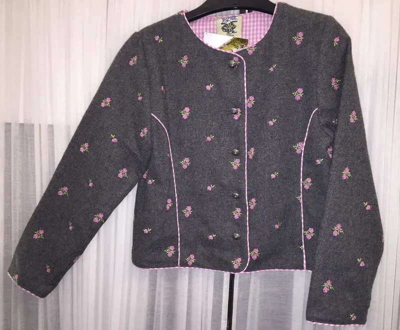 Kinder Trachtenjacke, Madl, Isar Trachten, grau Janker