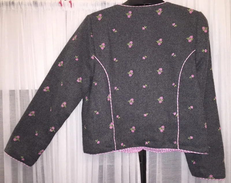 Kinder Trachtenjacke, Madl, Isar Trachten, grau Janker