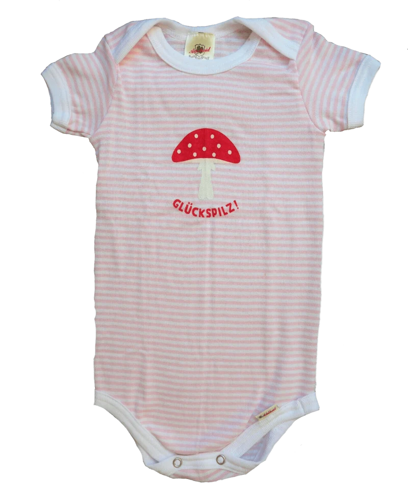 Madl Babybody, Adelheid, Glückspilz, gestreift, rosa weiß, Gr. 74/80