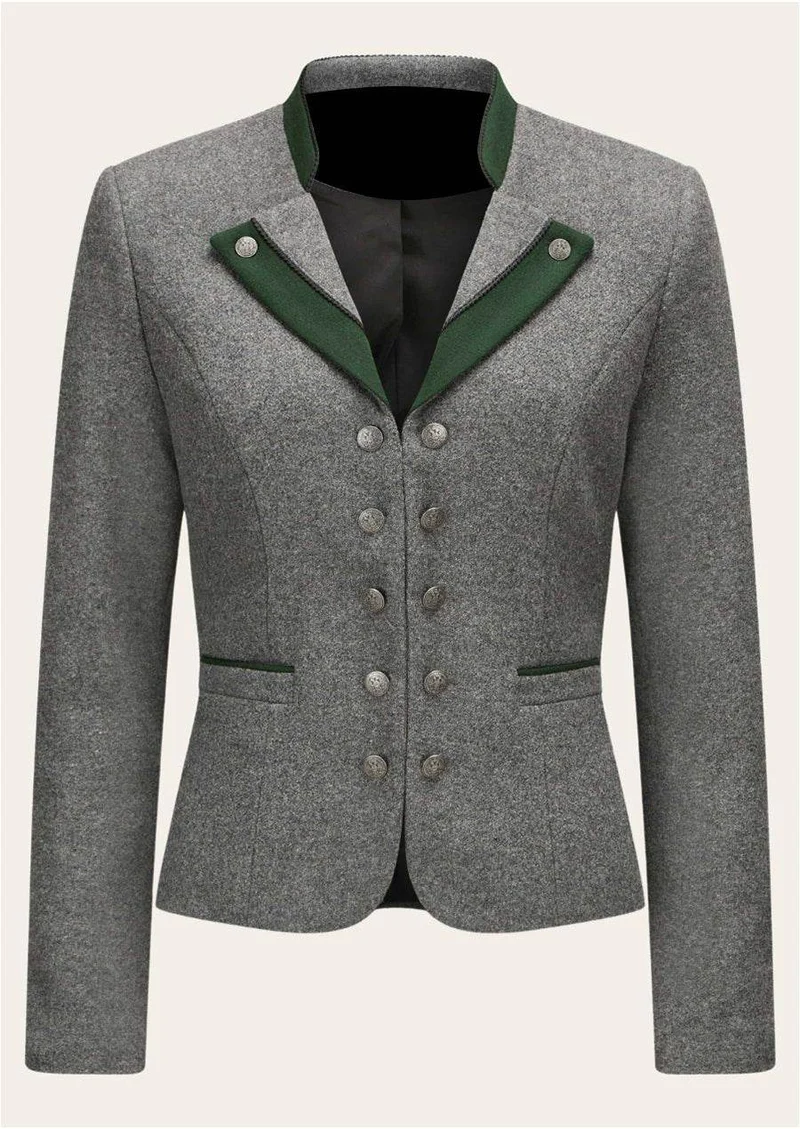 Damen Trachtenjacke mit Paspeln und Stickerei