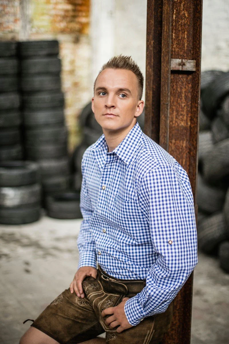 Trachtenhemd Philipp blau langarm
