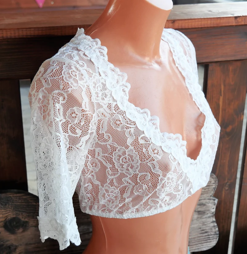 Dirndlbluse Krüger Madl, Cassandra, ecru, halbarm