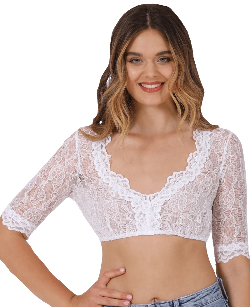 Dirndlbluse Krüger Madl, Cassandra, weiß, halbarm