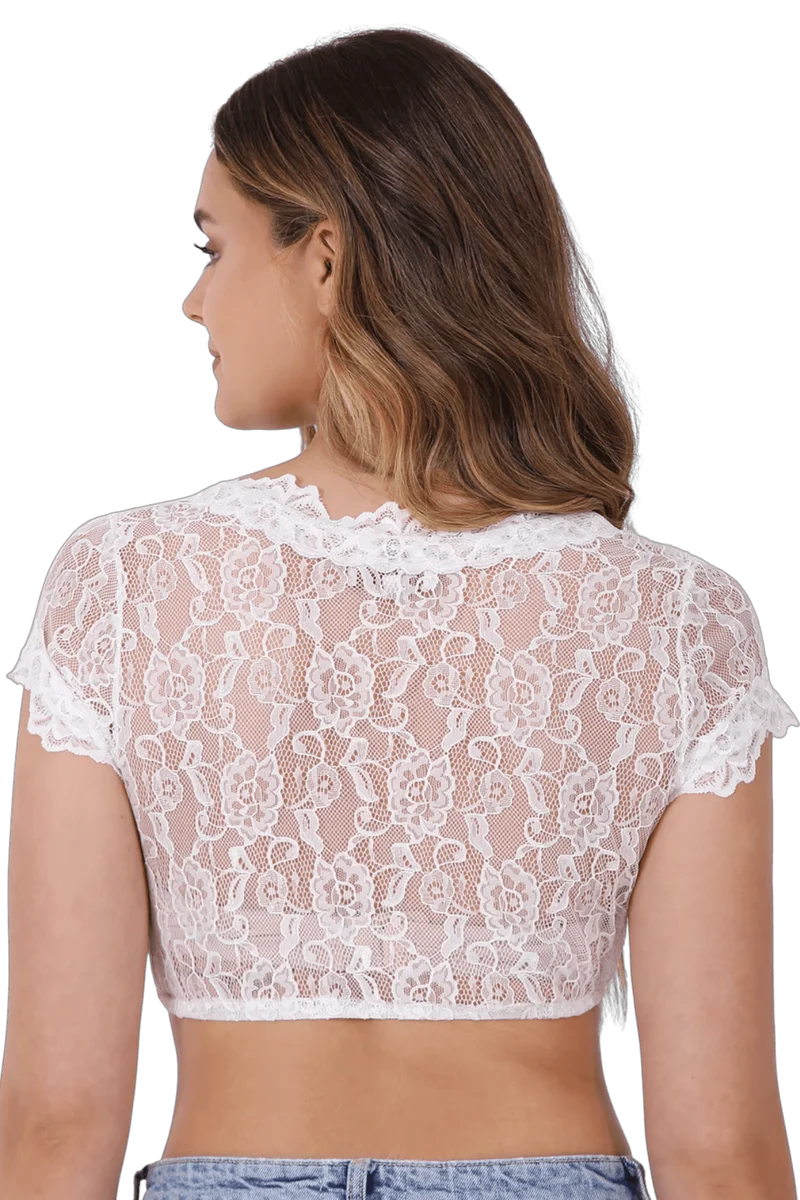 Dirndlbluse Krüger Madl, Carina, ecru, kurzarm