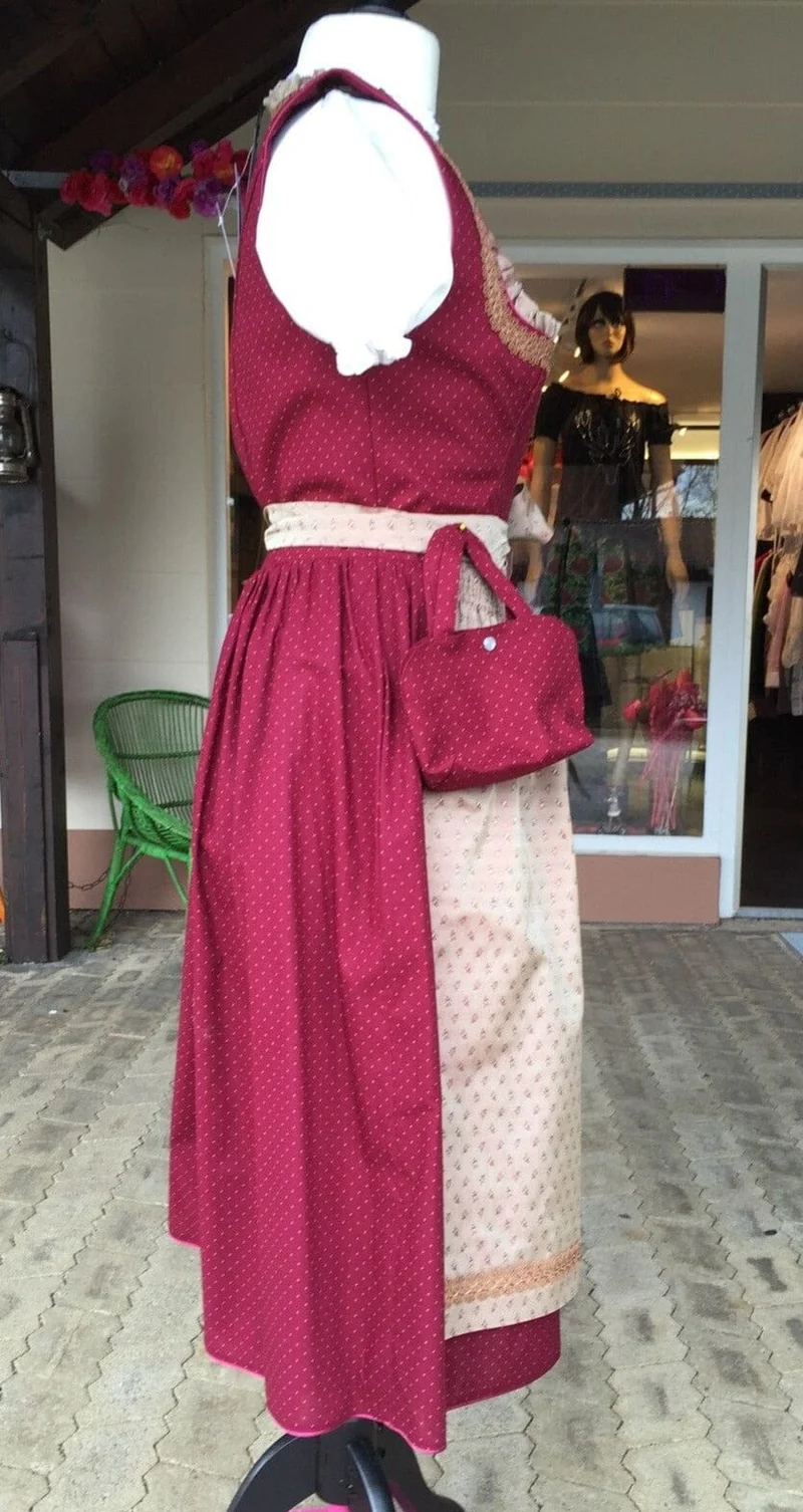 Dirndl Kinga Mathe, Mareen, bordeaux, rot, Midi 70 cm, Gr. 44