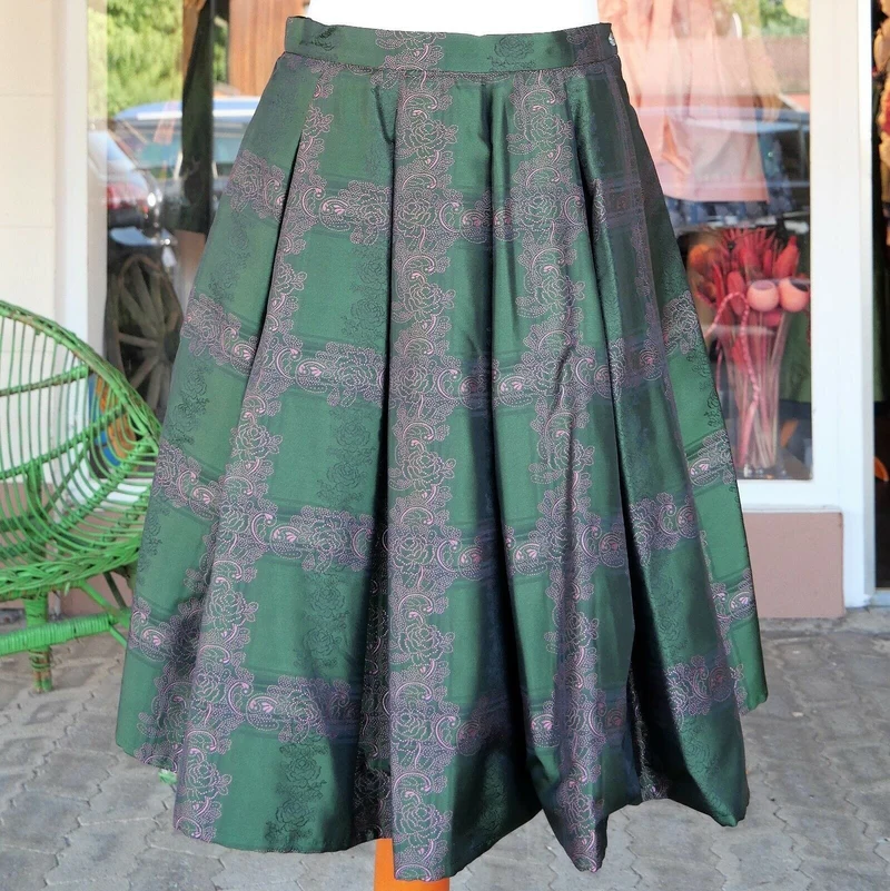 Trachten Rock Sportalm, Lilly, grün, pink, Midi 60 cm