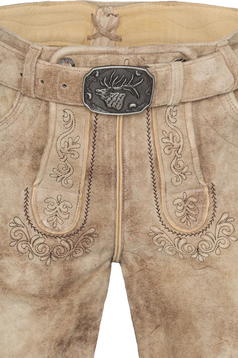 Kurze Lederhose mit Gürtel