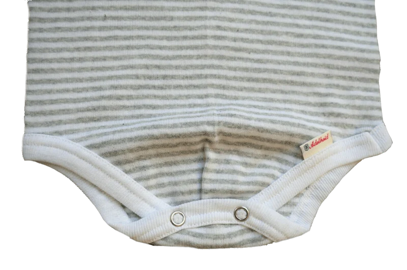 Buam Madl Babybody, Adelheid, Glückspilz, gestreift, grau weiß