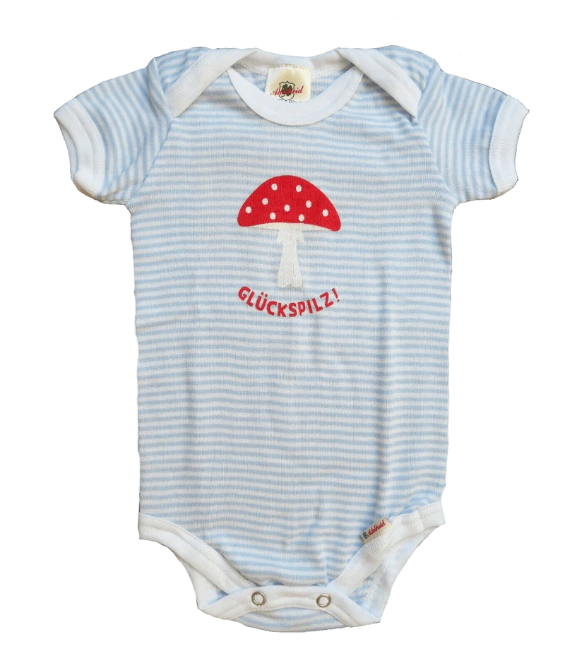 Babybody, Adelheid, Glückspilz, gestreift, blau weiß, Buam