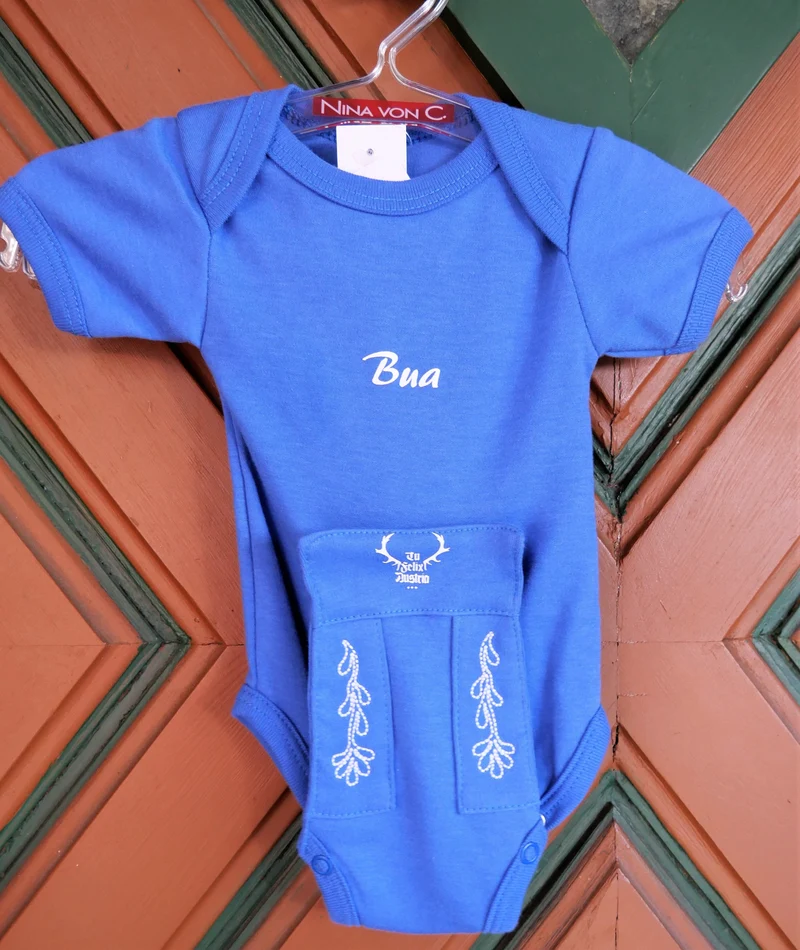 Babybody, Bua, Tu Felix Austria, Lederhose, blau bayrisch