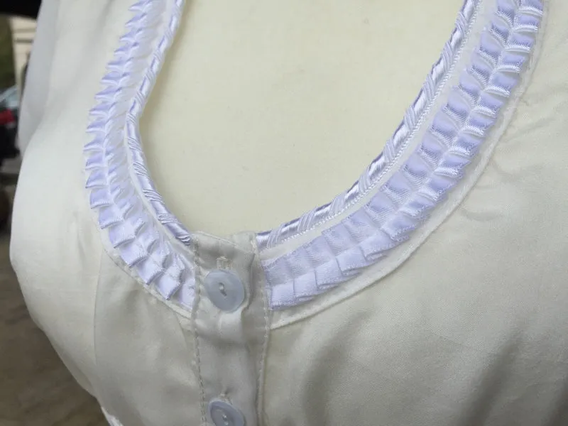 Dirndlbluse Kinga Mathe, Carola, ecru, Seide, Knöpfe