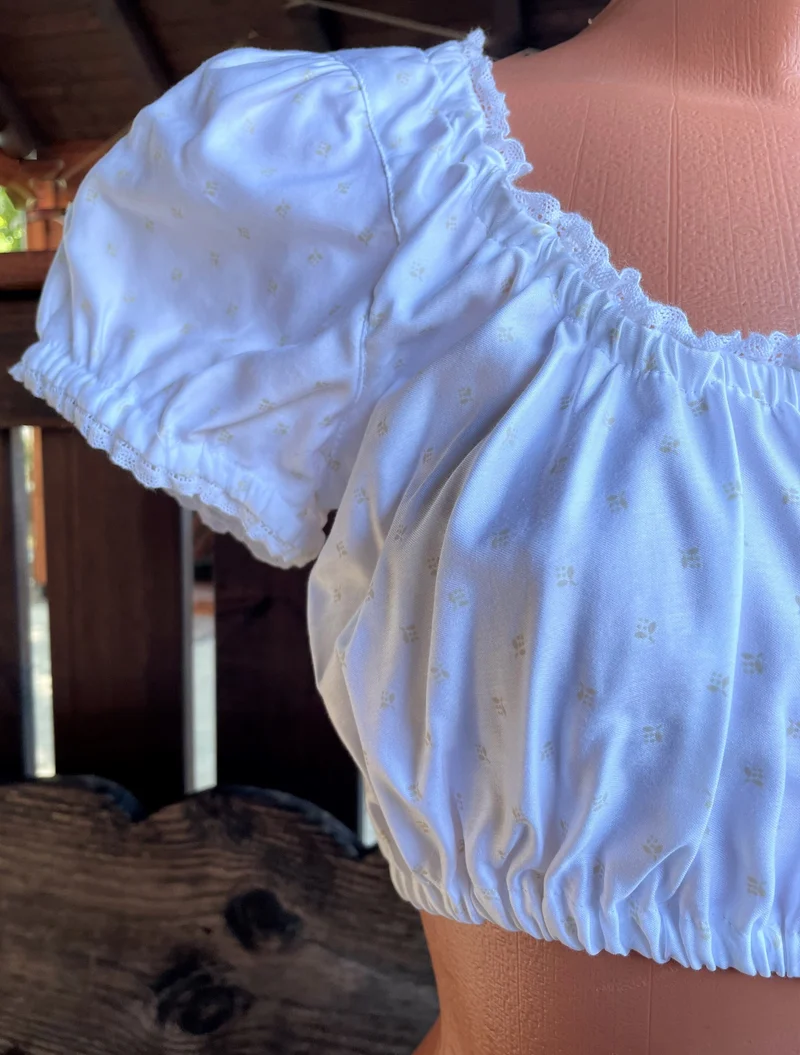 Dirndlbluse Julia Trentini, Lieselotte, weiß, Knöpfe, beige