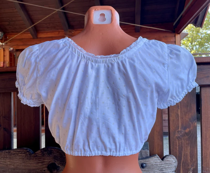 Dirndlbluse Julia Trentini, Lieselotte, weiß, Knöpfe, beige