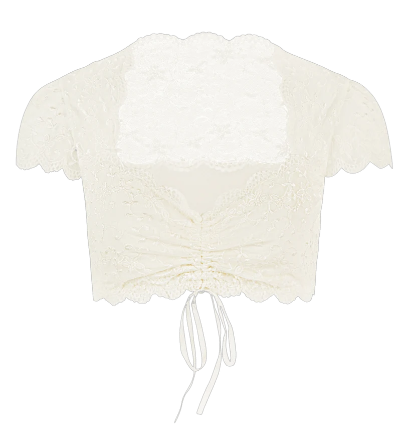 Dirndlbluse Nina von C., Nina, ecru, kurzarm, Zugband