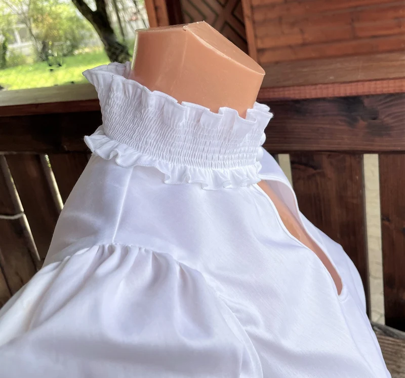 Dirndlbluse Sportalm, Doreen, weiß, kurzarm, hochgeschlossen, Gr. 32