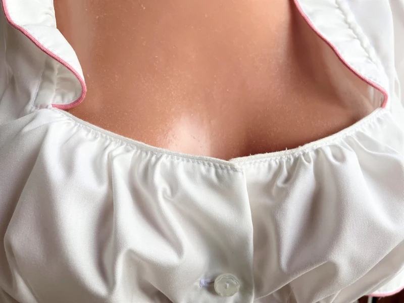 Dirndlbluse Sportalm, Gertrude rosa, ecru, halbarm, Knöpfe