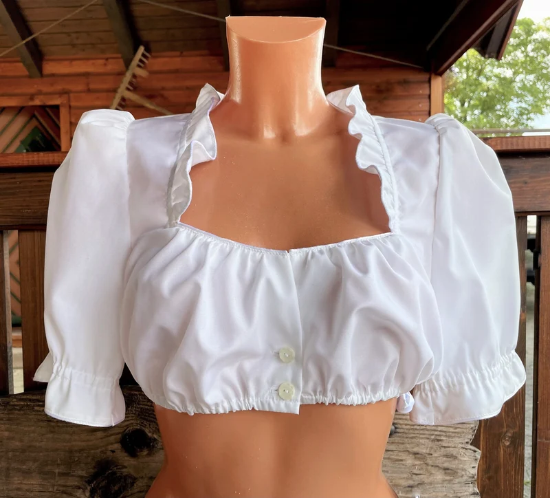 Dirndlbluse Sportalm, Gerti, weiß, halbarm, Knöpfe, Gr. 36