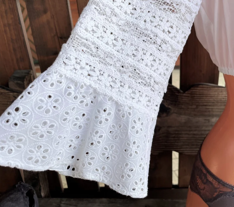 Dirndlbluse Sportalm, Manu, weiß, 3/4 Arm, Spitze, Knöpfe, Gr. 40