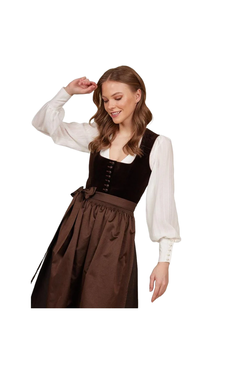 Heimatglück Samt-Dirndl Lisa Braun