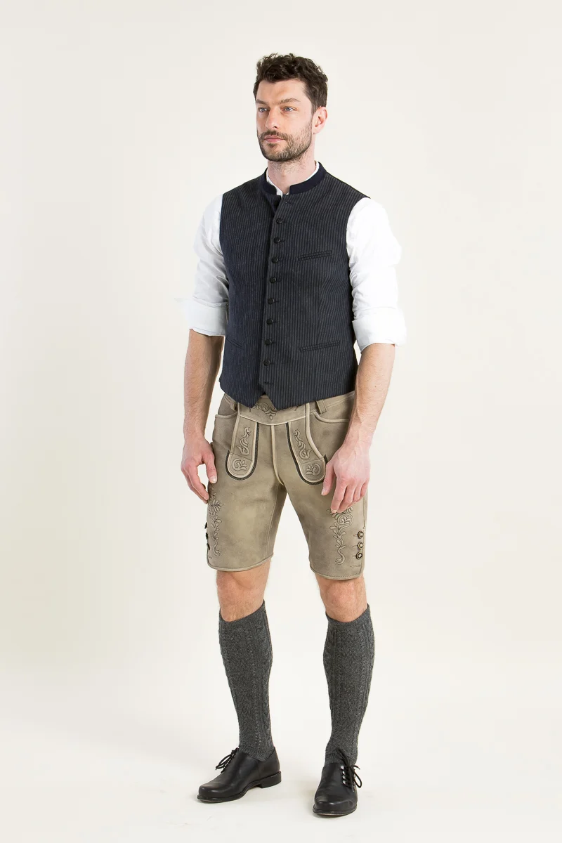 Kurze Ledergott Lederhose Ralf grau