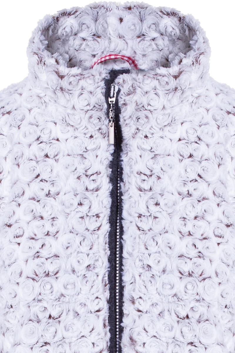 Damen Plüschjacke mit Rosenstruktur