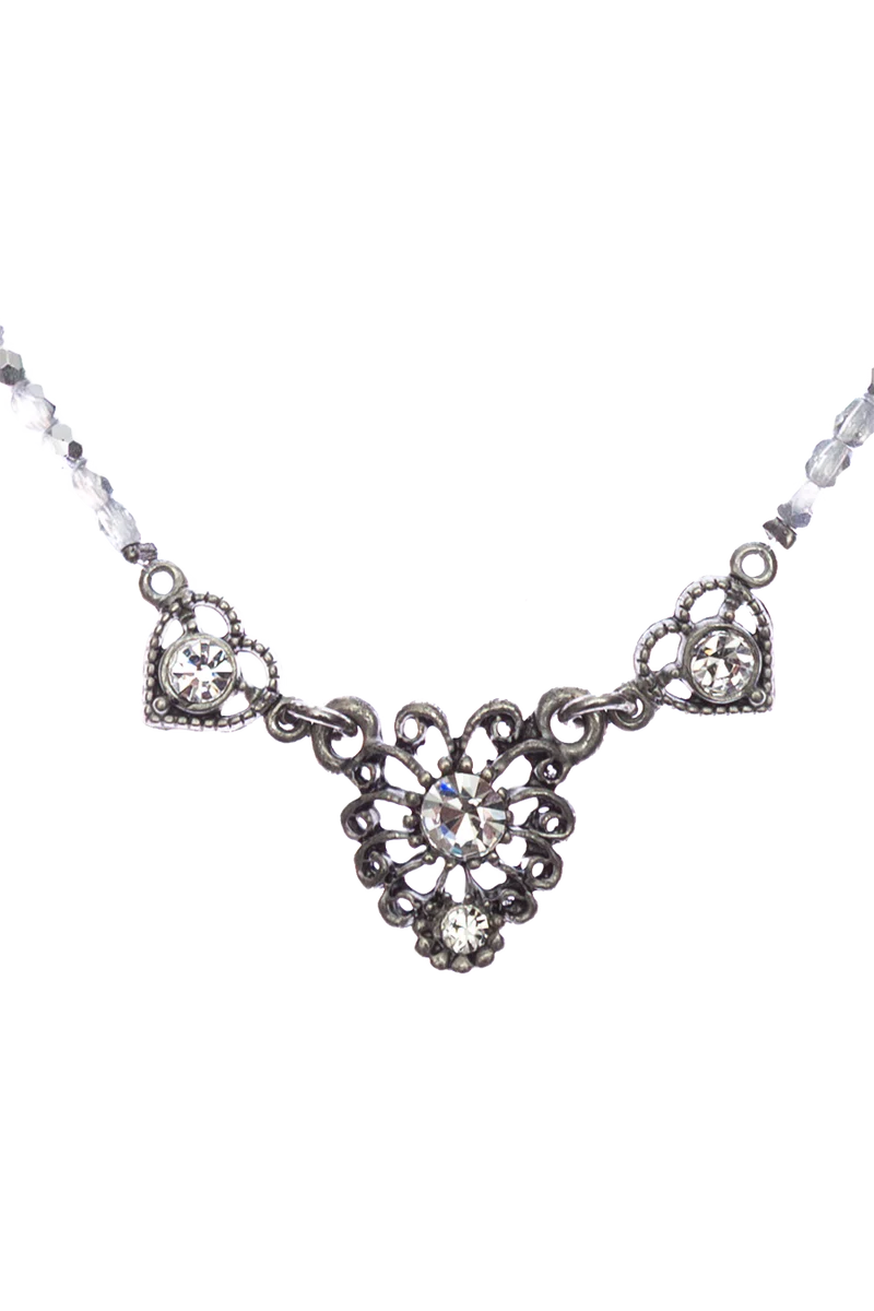 Damen Halskette mit Glasperlen und Anhänger