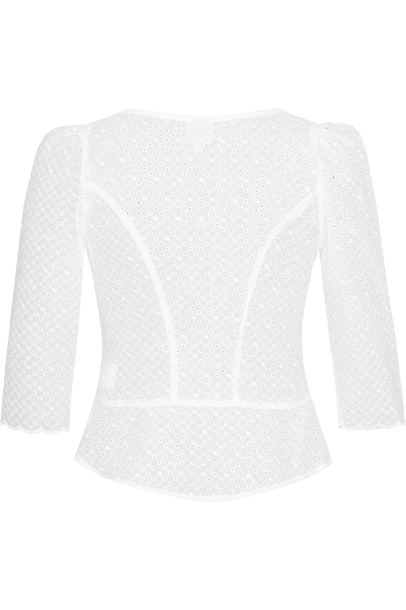 Damen Miederbluse mit Lochstickerei